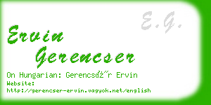 ervin gerencser business card